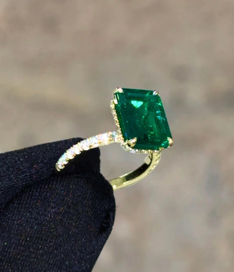 emerald diamond engagement rings